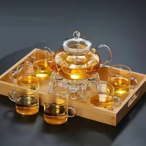 5533cb49-31b8-4995-9968-f2106084afe5 1 Set Elegant Borosilicate Glass Tea Set